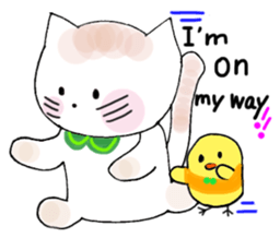 Nina cat and Hina chick. sticker #10093483