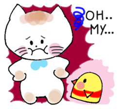Nina cat and Hina chick. sticker #10093484