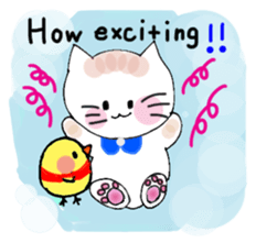 Nina cat and Hina chick. sticker #10093485