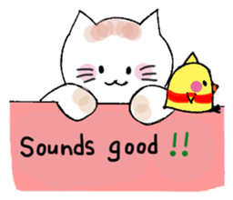 Nina cat and Hina chick. sticker #10093486