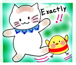 Nina cat and Hina chick. sticker #10093487