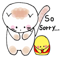 Nina cat and Hina chick. sticker #10093489