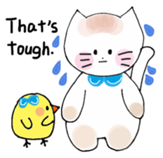 Nina cat and Hina chick. sticker #10093490