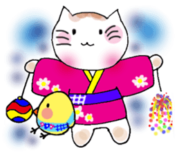 Nina cat and Hina chick. sticker #10093492