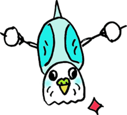 Shell grass parakeets sticker #10093904