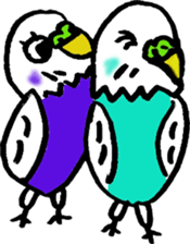 Shell grass parakeets sticker #10093935