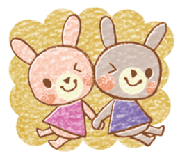 Twin rabbit of a letter lover sticker #10094571