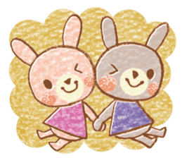 Twin rabbit of a letter lover sticker #10094571