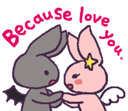 Angel rabbit which is in love sticker #10099743