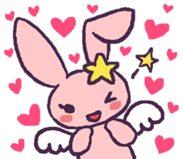 Angel rabbit which is in love sticker #10099744