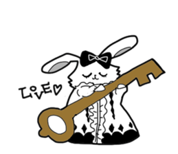 Rabbit in the shape of Gothic and cute sticker #10101844