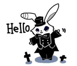 Rabbit in the shape of Gothic and cute sticker #10101860