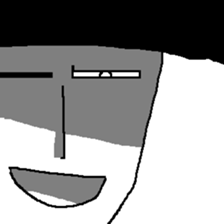 he is displeased smile man sticker #10105234