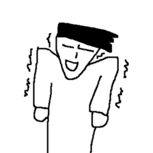 he is displeased smile man sticker #10105235