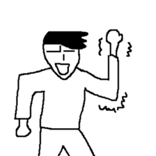 he is displeased smile man sticker #10105236