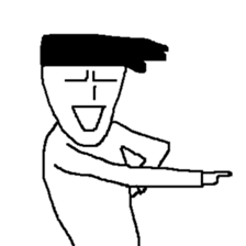 he is displeased smile man sticker #10105239