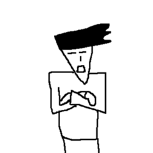 he is displeased smile man sticker #10105240