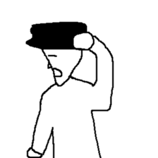 he is displeased smile man sticker #10105243