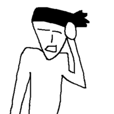 he is displeased smile man sticker #10105244