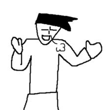 he is displeased smile man sticker #10105248