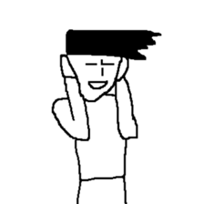 he is displeased smile man sticker #10105249