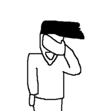 he is displeased smile man sticker #10105250