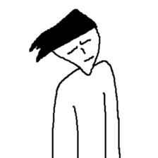 he is displeased smile man sticker #10105251