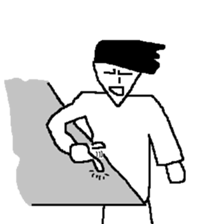 he is displeased smile man sticker #10105258