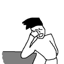 he is displeased smile man sticker #10105259