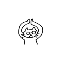 Glasses & cat sticker #10105748