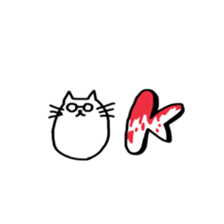 Glasses & cat sticker #10105750