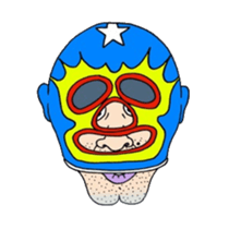 An illustrated Lucha Libre guide sticker #10107194