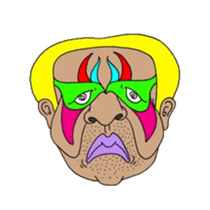 An illustrated Lucha Libre guide sticker #10107195