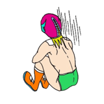 An illustrated Lucha Libre guide sticker #10107206