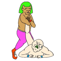 An illustrated Lucha Libre guide sticker #10107219