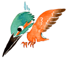 Happiness kingfisher-Crested Kingfisher sticker #10108192