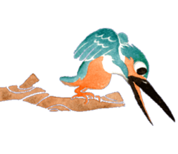 Happiness kingfisher-Crested Kingfisher sticker #10108196