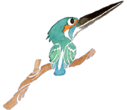 Happiness kingfisher-Crested Kingfisher sticker #10108206