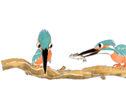 Happiness kingfisher-Crested Kingfisher sticker #10108208