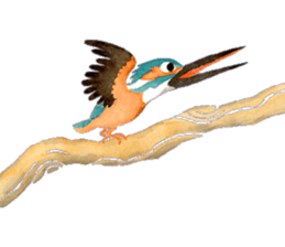 Happiness kingfisher-Crested Kingfisher sticker #10108209