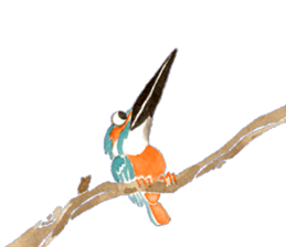 Happiness kingfisher-Crested Kingfisher sticker #10108212