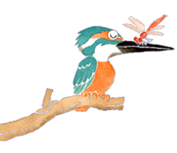 Happiness kingfisher-Crested Kingfisher sticker #10108214