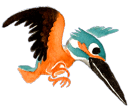 Happiness kingfisher-Crested Kingfisher sticker #10108216
