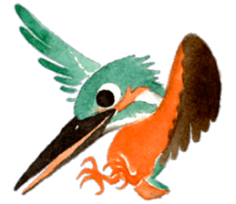 Happiness kingfisher-Crested Kingfisher sticker #10108217