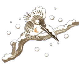 Happiness kingfisher-Crested Kingfisher sticker #10108219