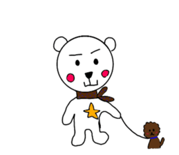 cute bear and dog sticker sticker #10112094