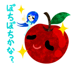 Sticker of fruits and little girls sticker #10117681