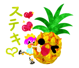 Sticker of fruits and little girls sticker #10117699