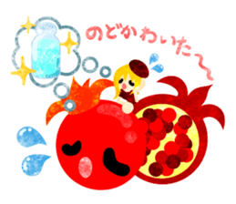 Sticker of fruits and little girls sticker #10117704