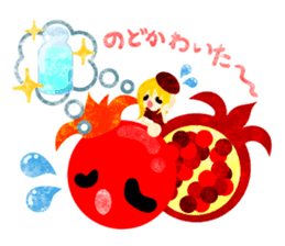 Sticker of fruits and little girls sticker #10117704